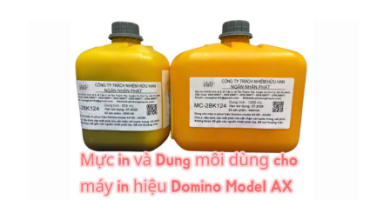 Mực in và dung môi dùng cho máy in phun hiệu Domino model AX 150