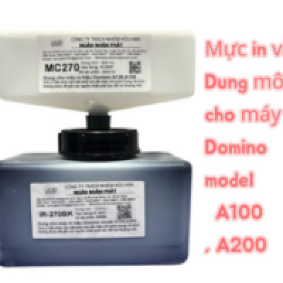 Bình mực in và dung môi dùng cho máy in hiệu Domino model A100 , A120 , A Plus , A200 , A300 . . .