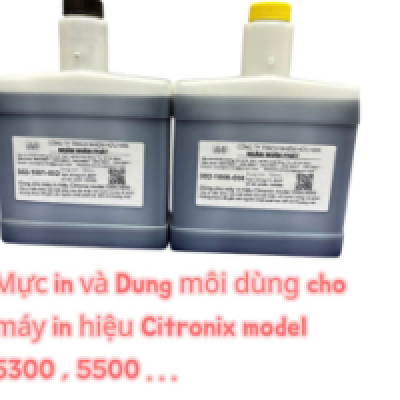 Mực in và dung môi dùng cho máy in hiệu Citronix model Ci5300 và Ci5500